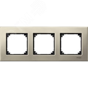 Рамка 3 поста металлическая титан (MTN403305)