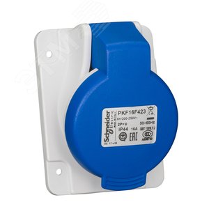 Розетка кабельная 16А 2Р+Е IP44 скрытая 220B винтовые контакты (PKF16F423) 3