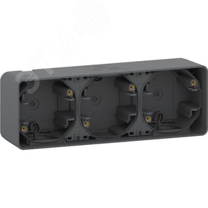 Mureva Styl Антрацит Коробка для наружн. монт. 3-ая , IP55 | MUR37713 | Schneider Electric - фото 2