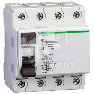 ДИФФ.ВЫКЛ.НАГР ID 4П 25A 500МА - Schneider Electric