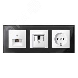 Рамка 3 поста стеклянная черный оникс (MTN404303) - фото 6