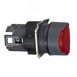 Кнопка круглая с подсветкой красная 2