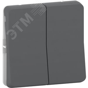 Переключатель двухклавишный MUREVA S двухклавишный переключатель, 6+6, механизм, антрацит, IP55 (MUR35019) 2