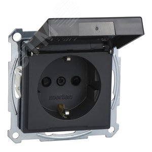 Механизм розетки Schuko с крышкой антрацит (MTN2314-0414) - фото 3