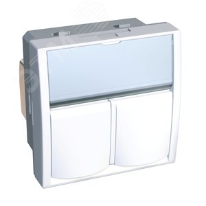 Розетка компьютерная 2XRJ45 категория 5е неэкранированная Actassi S-One - фото 2