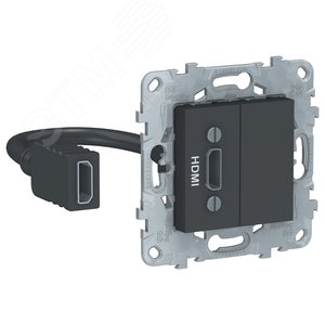 Unica New Антрацит Розетка HDMI | NU543054 | Schneider Electric - фото 2