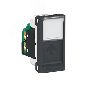 Розетка UNICA MODULAR компьютерная RJ45 одиночная категория 5е UTP 1 модуль антрацит (NU341054)