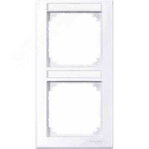 Рамка 2 поста с полем для надписи M-SMART вертикальная белый (MTN470225) 4