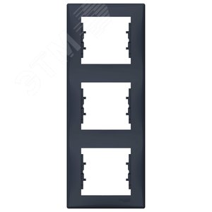Sedna Рамка 3 поста вертикальная графит (SDN5801370) 2