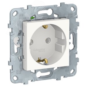 Unica New Белый Розетка с/з без шторок, с быстрозажимными клеммами, 16А, 250В | NU505618 | Schneider Electric - фото 2