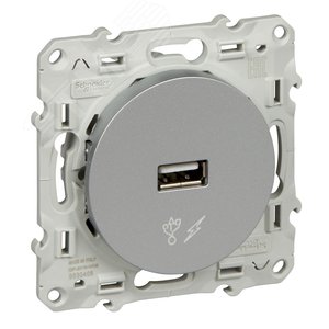 Odace Алюминий Розетка USB | S53R408 | Schneider Electric - фото 3