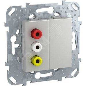 Unica TOP Алюминий Розетка 3 RCA | MGU5.431.30ZD | Schneider Electric - Schneider Electric