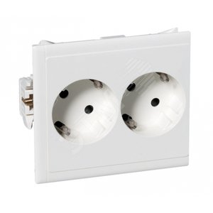 Розетка двойная SLAVE со шторками белая