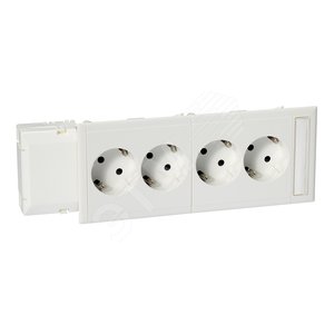 CYB-PS-РОЗЕТКА 4 ГНЕЗДА ШТОРКИ+ОКНО БЕЛ - Schneider Electric