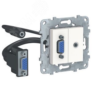 Розетка UNICA NEW HD15+Minijack белый (NU593218)