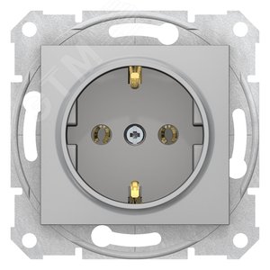 Sedna Розетка с заземлением в рамку без шторок алюминий 3