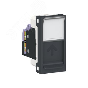 Розетка UNICA MODULAR компьютерная RJ45 одиночная категория 6 UTP 1 модуль антрацит (NU341454) 2