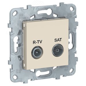 Розетка UNICA NEW R-TV/ SAT оконечная бежевый (NU545544)