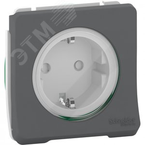 Mureva Styl Антрацит Розетка с/з и шт., винт. клеммы, IP55 | MUR36135 | Schneider Electric - фото 2