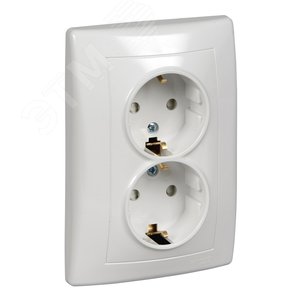 Sedna Белый Розетка 2-я с/з с защитными шторками литая | SDN3000721 | Schneider Electric - фото 3