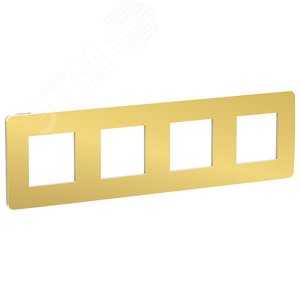 Рамка UNICA STUDIO четырехпостовая золото/бежевый (NU280860) 2