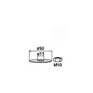 КОМПЛЕКТ W78 HDG (гайка М10+шайба D50) - Schneider Electric