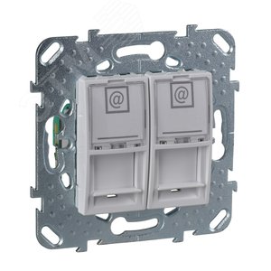 Unica Белый Розетка комп(RJ45) 2-ая кат.5е с полем для надписи | MGU5.2020.18ZD | Schneider Electric - фото 2