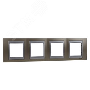 Unica TOP Оникс/Алюминий Рамка 4-ая | MGU66.008.096 | Schneider Electric - фото 4