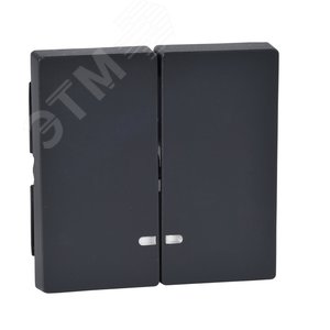 Клавиша 2шт с окошком для светоиндикатора антрацит (MTN3420-0414) 3