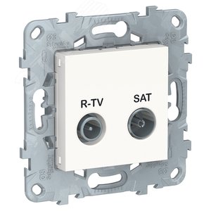Розетка UNICA NEW R-TV/SAT проходная белый (NU545618) - Schneider Electric