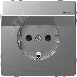 Розетка D-Life 16А с заземляющим контактом и      крышкой IP 44 сталь нержавеющая SD (MTN2314-6036) - Schneider Electric