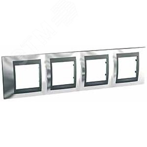 Unica TOP Хром/Графит Рамка 4-ая | MGU66.008.210 | Schneider Electric - фото 3