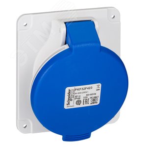 Розетка скрытая угловая 32А 2P+E IP44 220В винтовые зажимы (PKF32F423) - фото 3