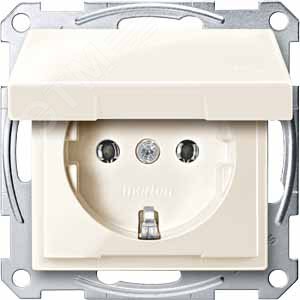 Розетка с заземлением с крышкой в рамку бежевая SCHUKO (MTN2311-0344) 4