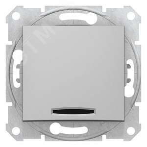 Sedna Алюминий Переключатель 1-клавишный с подсветкой 16А (сх.6) | SDN1500260 | Schneider Electric - фото 3