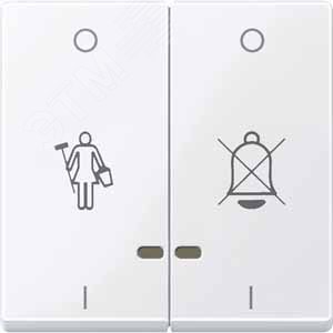 Клавиша 2шт перечеркнутый звонок/горничная световая индикация белый 5