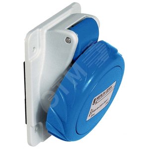 Розетка скрытая угловая 63А 2P+E IP67 220В винтовые зажимы