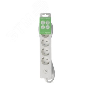 UNICA EXTEND удлинитель 5 розеток 2К+З, кабель 5м, белый | ST9455W | Schneider Electric - фото 7
