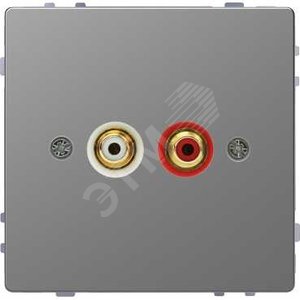 Аудиорозетка D-Life с модулем тюльпан сталь нержавеющая SD (MTN4350-6036) - Schneider Electric