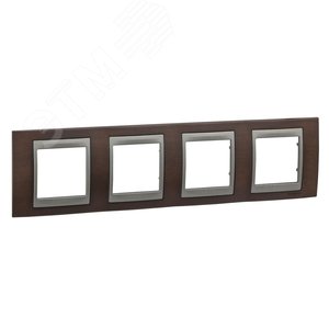 Unica TOP Венге/Графит Рамка 4-ая | MGU66.008.2M3 | Schneider Electric - фото 3
