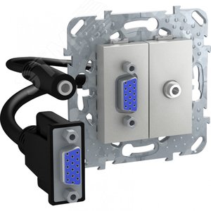 Unica TOP Алюминий HD15+Minijack-коннектор | MGU5.932.30ZD | Schneider Electric - фото 2