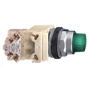 Кнопка с подсветкой зеленая 24В