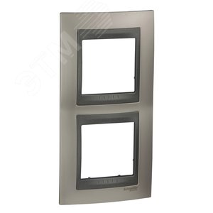 Unica TOP Никель/Графит Рамка 2-ая вертикальная | MGU66.004V.239 | Schneider Electric - фото 4