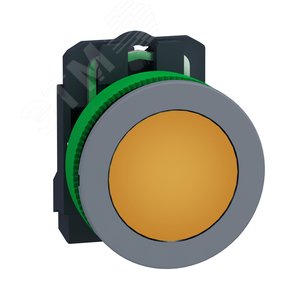 Лампа сигнальная 22м, 24В, желтая, заподлицо, пластик C0 2