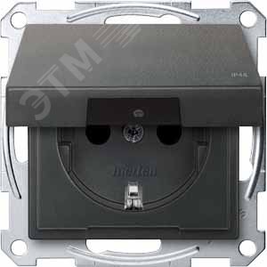 Механизм розетки Schuko с крышкой антрацит (MTN2314-0414) - фото 4
