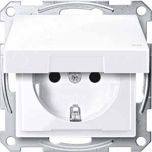 Механизм розетки Schuko с крышкой белый (MTN2314-0325) - фото 5