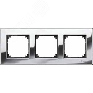 Рамка 3 поста металл хром 5