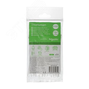 СТЯЖКА КАБЕЛЬНАЯ 100х2.5 БЕЛАЯ (100шт) 2