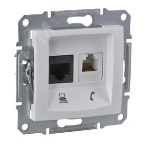 Sedna Розетка телефон/компьютер в рамку белая (SDN5100121) - Schneider Electric