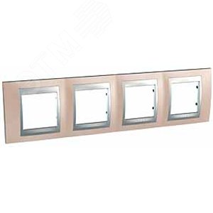 Unica TOP Оникс/Алюминий Рамка 4-ая | MGU66.008.096 | Schneider Electric - фото 3